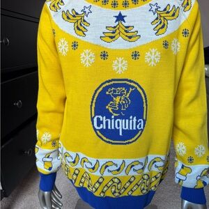 Chiquita Banana Christmas Ugly Sweater Size Small S Rare NEW Yellow Blue White